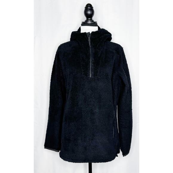 Womens Kuhl Size M Black Fleece 1/4 Zip Hooded Pullover Jacket Mountains Outdoor - Picture 1 of 10